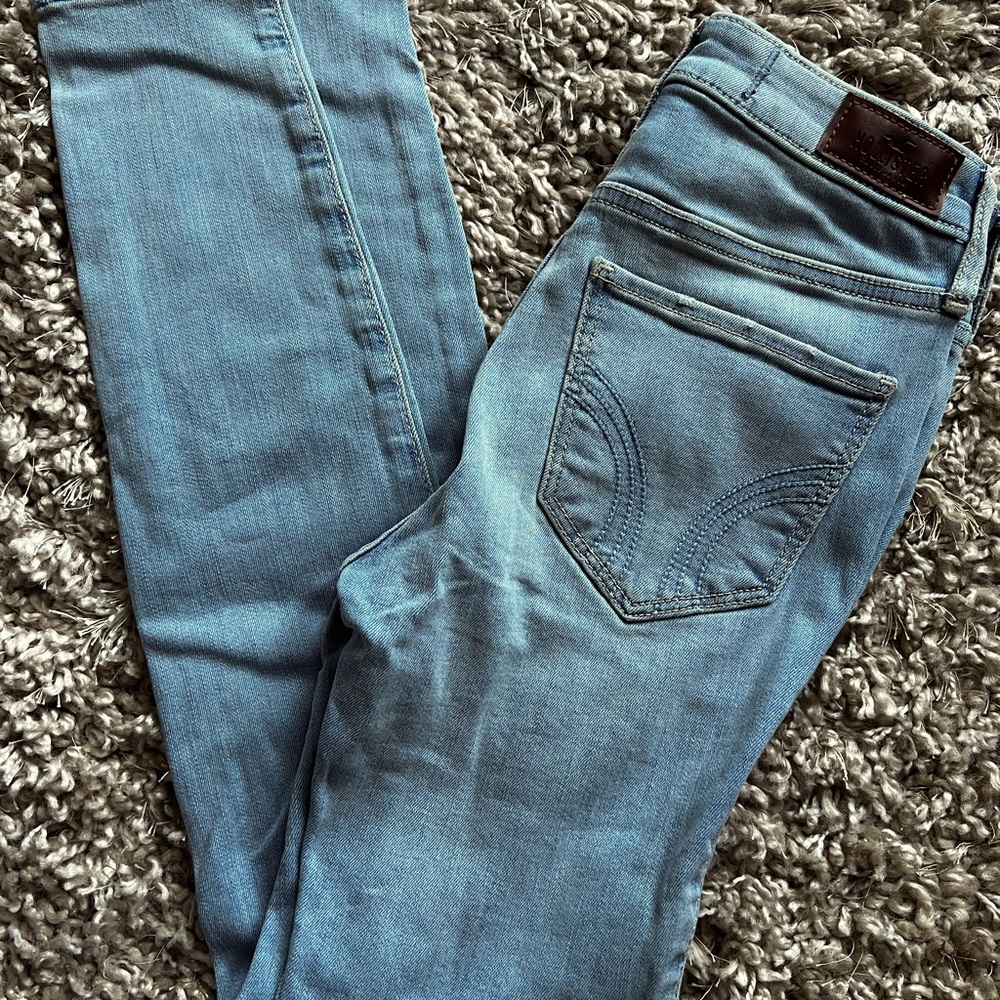 Hollister High Rise Super Skinny Ripped Jeans